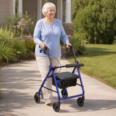 Déambulateur rollator 4 roues an alu léger